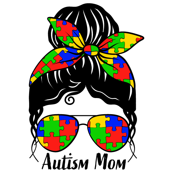 Autism Mom Messy Bun Svg